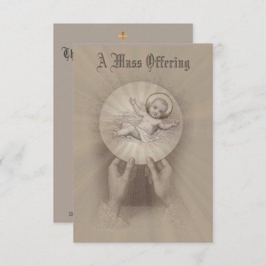 ベビー・イエスと共に追悼式を行うカトリックのミサ 招待状 (正面/裏面)