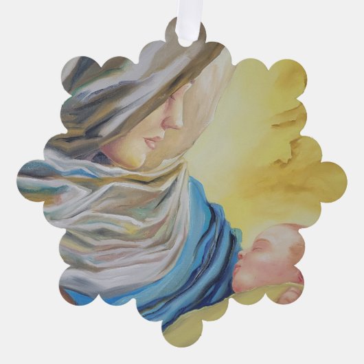 ベビー・イエスを抱く沈黙の女神 オーナメントカード (正面)