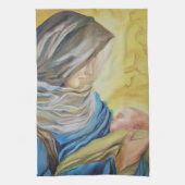 ベビー・イエスを抱く沈黙の女神 キッチンタオル (縦)