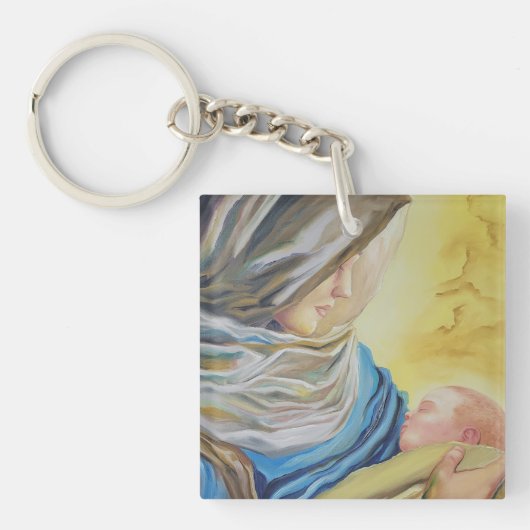 ベビー・イエスを抱く沈黙の女神 キーホルダー (正面)