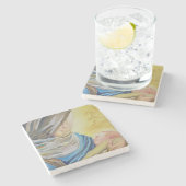 ベビー・イエスを抱く沈黙の女神 ストーンコースター (横)