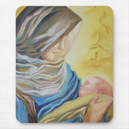 ベビー・イエスを抱く沈黙の女神 マウスパッド (正面)