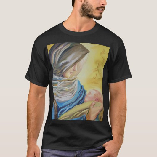 ベビー・イエスを抱く沈黙の女神 Tシャツ (正面)