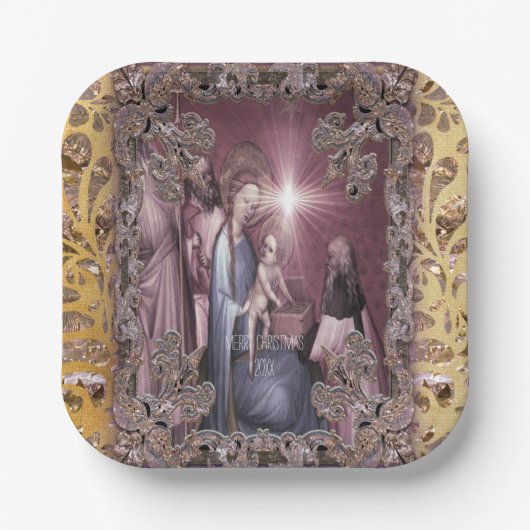 ベビー・イエス・ギフトの持ち込み ペーパープレート (正面)
