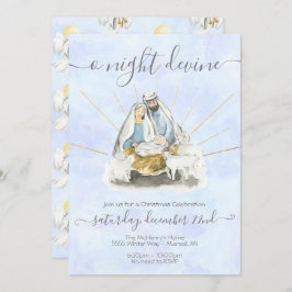 ベビー・イエス・マリア・ヨセフとの宗教的なクリスマス 招待状