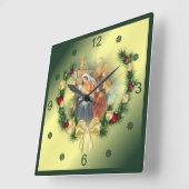  ベビー・イエス・メアリー・ジョゼフ～聖家～  スクエア壁時計 (傾斜)