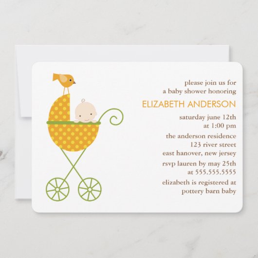 ベビー·イン·ベビー·イン·ベビー·ベビー·シャワー 招待状 (正面)