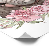 ベビー エレファント ローズ 動物ポスター | 壁掛け印刷 ポスター (角)