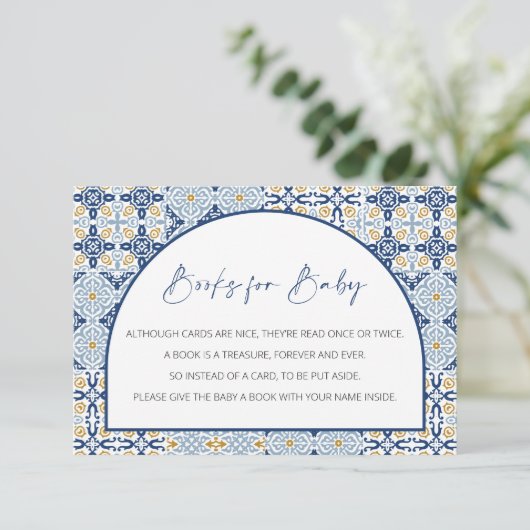 ベビー、カプリ赤ちゃんシャワー用の本イタリアンテーマ エンクロージャーカード (スタンド正面)