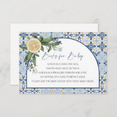 ベビー、カプリ赤ちゃんシャワー、柑橘類用ブッイタリアンク エンクロージャーカード (正面/裏面)