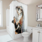 ベビー・カワウソとママ シャワーカーテン (インサイチュ)