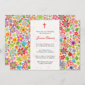 ベビー《キリスト教》洗礼式や命名式バプティスマパーソナライズされたンス 招待状 (正面/裏面)