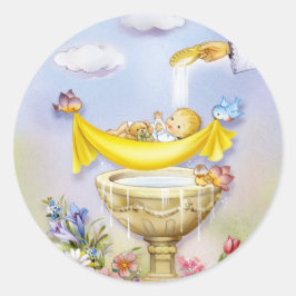 ベビー《キリスト教》洗礼式や命名式バプテスマ発表 ラウンドシール