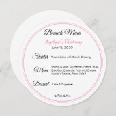 ベビー《キリスト教》洗礼式や命名式ブランチメニュー 招待状 (正面/裏面)