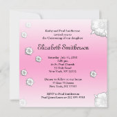 ベビー《キリスト教》洗礼式や命名式招待状ピンクフラワー 招待状 (裏面)