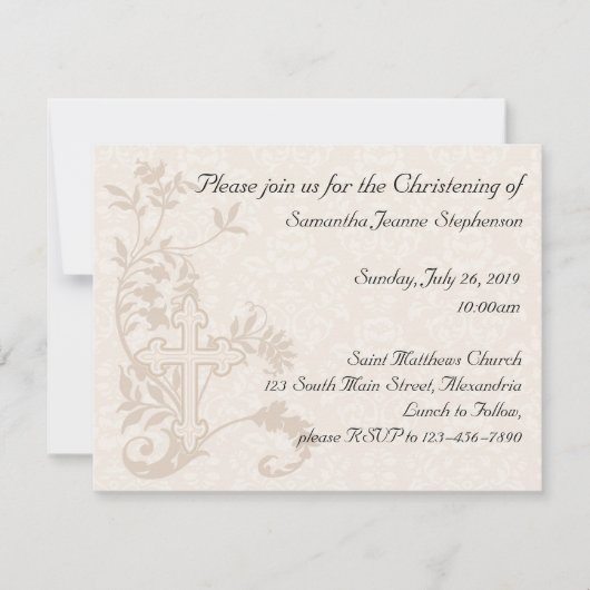 ベビー《キリスト教》洗礼式や命名式招待状 招待状 (正面)