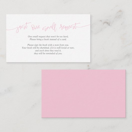 ベビー、クリエイティブピンクとグレーのスクリプトのための本 エンクロージャーカード (正面/裏面)