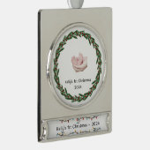 ベビー(ケリー)第1回クリスマスカスタムベビー名 シルバープレートバナーオーナメント (右)