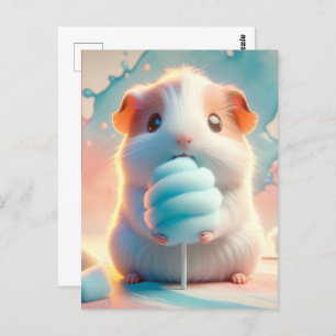 ベビー、コットンキャンディ付きかわいい動物、ポストクロッシング ポストカード