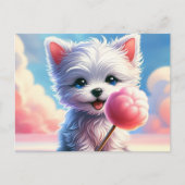 ベビー、コットンキャンディ付きかわいい動物、ポストクロッシング ポストカード (正面)