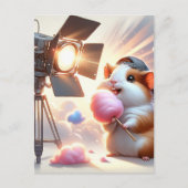 ベビー、コットンキャンディ付きかわいい動物、ポストクロッシング ポストカード (正面)