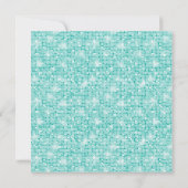 ベビー&コブラックティール(緑がかった色)ブルーエスニックベビーガールシャワー 招待状 (裏面)