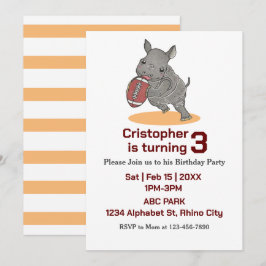 ベビー　サイ　アメリカンフットボール　お誕生日 招待状