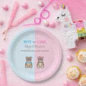 ベビー・シャワー・テディ・ベアーズの性別を示す ペーパープレート (パーティー)