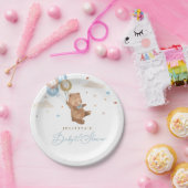 ベビー・シャワー・デコールを早く待てるテディ・ベア ペーパープレート (パーティー)