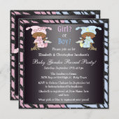 ベビー·ジェンダーがアフリカ系アメリカ人ベビー 招待状 (正面/裏面)