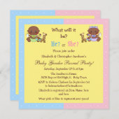 ベビー·ジェンダーがアフリカ系アメリカ人ベビー 招待状 (正面/裏面)