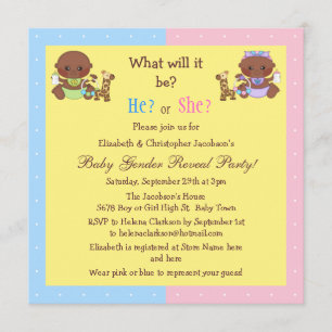ベビー·ジェンダーがアフリカ系アメリカ人ベビー 招待状