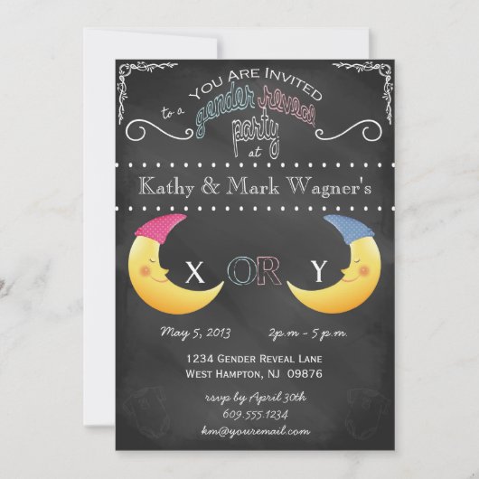 ベビー·ジェンダー·リビール·招待状 招待状 (正面)