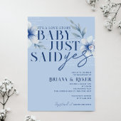 ベビー ジャスト セド イェス ブルー フラワーフェア 結婚約束 招待状