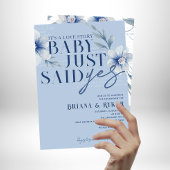 ベビー ジャスト セド イェス ブルー フラワーフェア 結婚 招待状