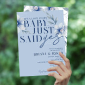 ベビー ジャスト セド イェス ブルー フラワーフェスティバル 結婚式 招待状