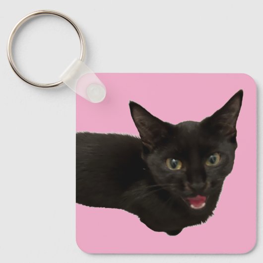ベビー・ジーナ 黒猫のかわいいキーチェーン キーホルダー (正面)