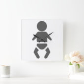 ベビー スクエア壁時計 (ホーム)