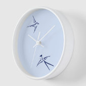 ベビー:スワローズ/ブルー – 壁時計 (傾斜)