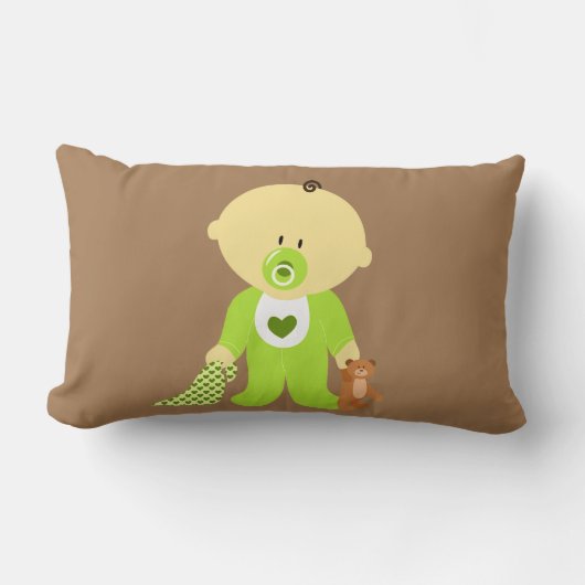 ベビー、テディ、腰枕。 ランバークッション (正面)