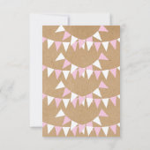 ベビー バンティング ピンク 洗礼 誕生招待状 招待状 (裏面)