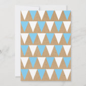 ベビー バンティング ブルー 洗礼 誕生日 招待状 (裏面)