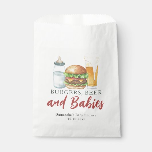ベビー、バーガー、ビールベイビーシャワー フェイバーバッグ (正面)