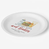 ベビー、バーガー、ビールベイビーシャワー ペーパープレート (アングル)