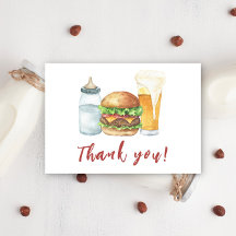 ベビー、バーガー、ビール赤ちゃんシャワーありがとう