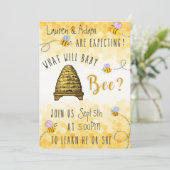 ベビー・ビーは？性別の表示招待状 招待状 (スタンド正面)