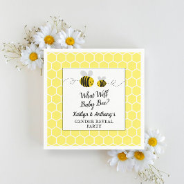 ベビー・ビー・ジェンダーがパーティーを明らかにする スタンダードカクテルナプキン