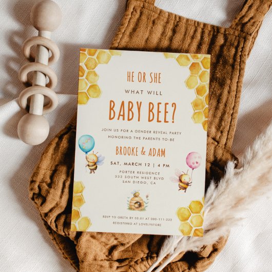 ベビー・ビー・ジェンダーがパーティーを明らかにする 招待状