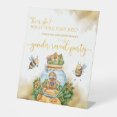 ベビー・ビー・ジェンダーがペデスタルのサインを明らかにする 台座サイン (正面)