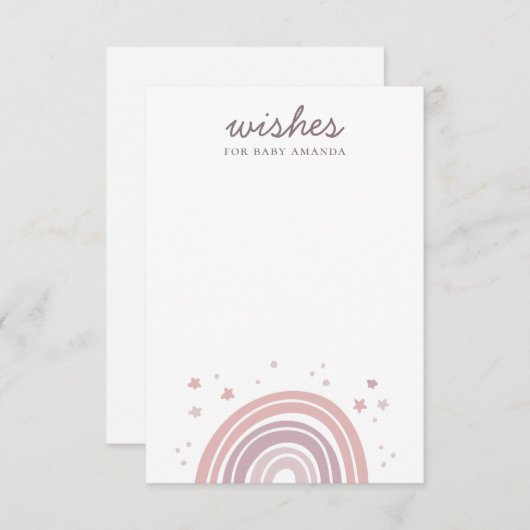 ベビー。ピンクと紫のレインボーアドバイス エンクロージャーカード